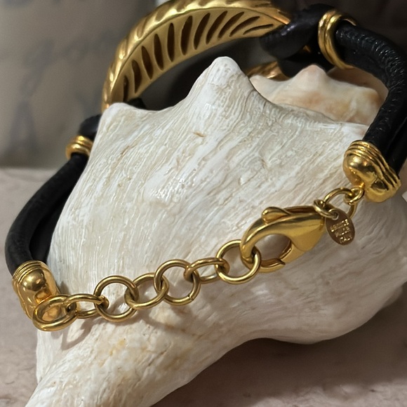 Made in Italy-Bronze Milor Design-Leather Bracelet-Gold Accent-Like New - Picture 5 of 14